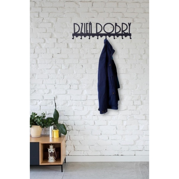 Wieszak ścienny Dzień dobry 02 czarny - Intesi